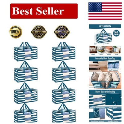 8 Pack Extra Large Heavy Duty Moving Bags, Clear Storage Bins with Lids, Reinfor