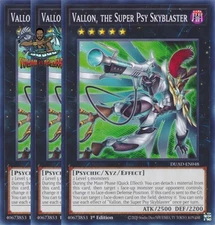 Yugioh! 3x Vallon, the Super Psy Skyblaster DUAD-EN048 Common 1st Ed NM