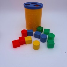 Vintage 1977 Fisher Price Baby's First Shape Sorter Toy USA lots of blocks