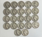 1941-1942 Washington Quarters Lot Of 22 Silver 90% Silver