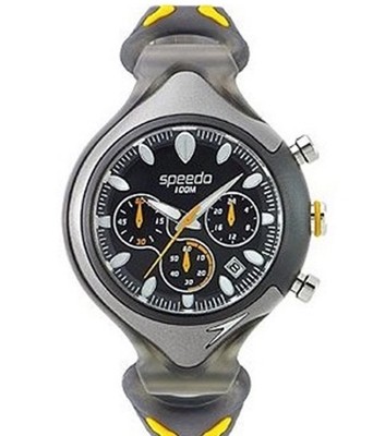 Speedo Analog Chrono Black Dial Men's Watch #SD55161BX New Battery Works No Band