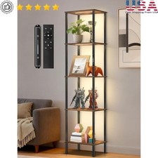LED Display Shelf Touch Control Freestanding Storage Organizer Bookcase 5-Tier
