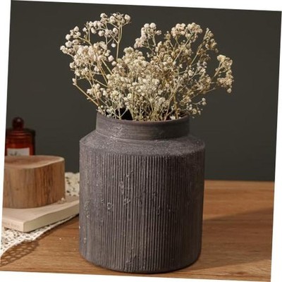 Rustic Vases for Home Decor. Ceramic Vase for Dining 6.1 x 7 inches Dark Brown