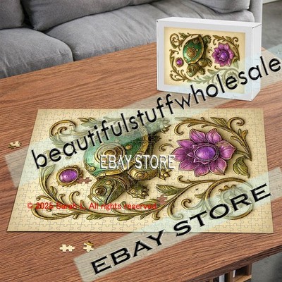 500 piece jigsaw puzzle Turtle embossed effect 2D mystical woodland nature spiri