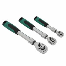 Steel Ratchet Set 3-piece Extendable Handle 72-tooth Professional Grade Tools