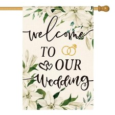Floral Wedding Ceremony House Flag 28x40 Inch Double Sided House Size-28 x 40"