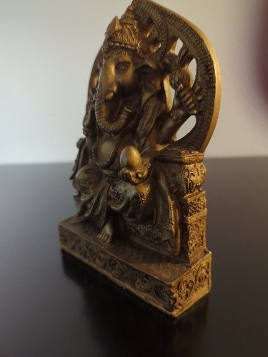 SET - 2 Lord Ganesha Statues- Hindu Elephant God Statue Figurine Indian Ganapati - Picture 7 of 9