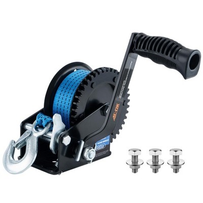 AC-DK 1600lbs Heavy Duty Boat Trailer Winch with 26FT 1600LB Blue