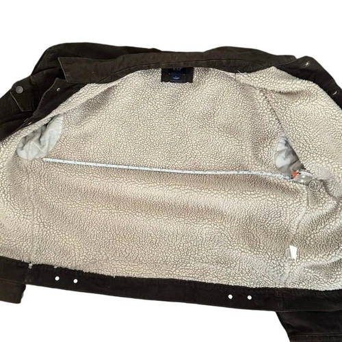 VTG Y2K Gap Brown Corduroy Fleece Lined Jacket sz L image 6