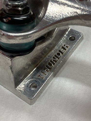 THUNDER Polished 145 Skateboard Modern PAIR TRUCKS With WHEELS & Bearings USED - Picture 9 of 21