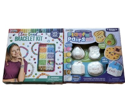 ArtSkills Craft Kit Bundle: Clay Bead Bracelet Maker & Paint Your Own Magnets 