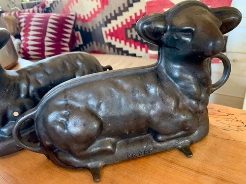 Vintage Griswold Cast Iron Lamb Cake Mold * Two Piece * No. 866 Easter