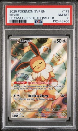 2025 POKEMON SVP EN-SV BLACK STAR PROMO #173 EEVEE PSA 8