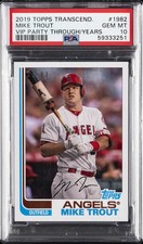 2019 TRANSCENDENT VIP PARTY MIKE TROUT THROUGH THE YEARS MIKE TROUT #/83 PSA 10