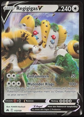 Pokemon Regigigas V Holo Rare V Zenith of Kings 113/159 NM DE