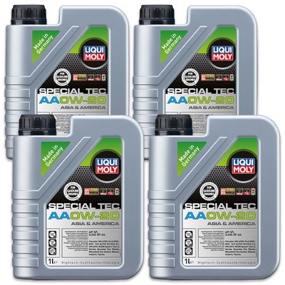 4x LIQUI MOLY 9701 Special Tec AA 0W-20 Asia & America Motorenöl Motoröl 1L