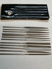 Vintage older 12 Piece Tool And Diemakers Needle File Set with Pouch Cut #2