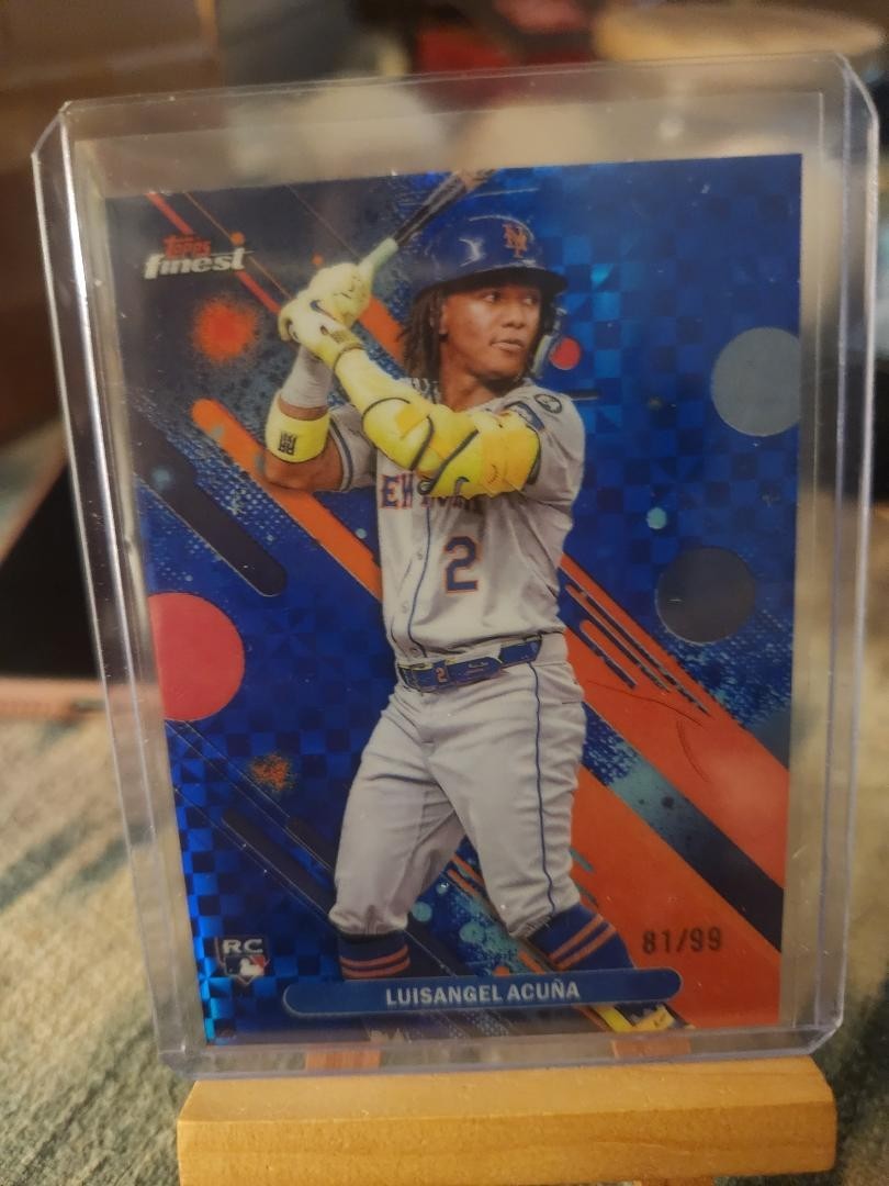 2025 Topps Finest Luisangel Acuna RC Uncommon Purple Checkerboard /99 Mets