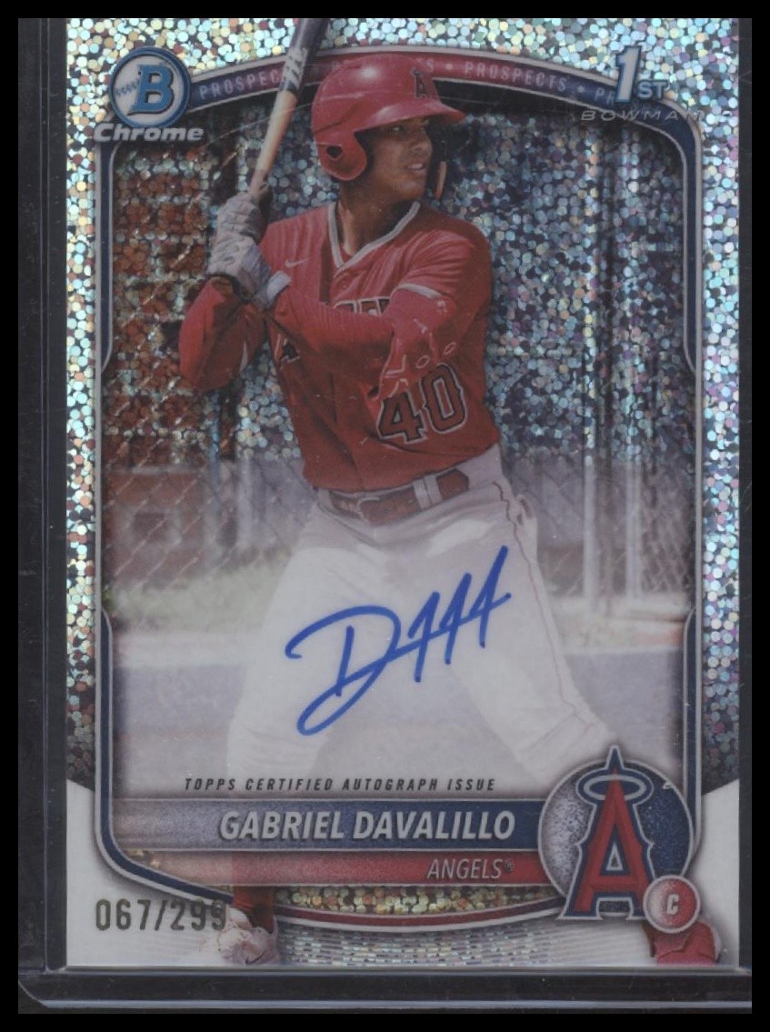 2025 Bowman Chrome #CPA-GD Gabriel Davalillo Prospect Autographs Speckle #/299