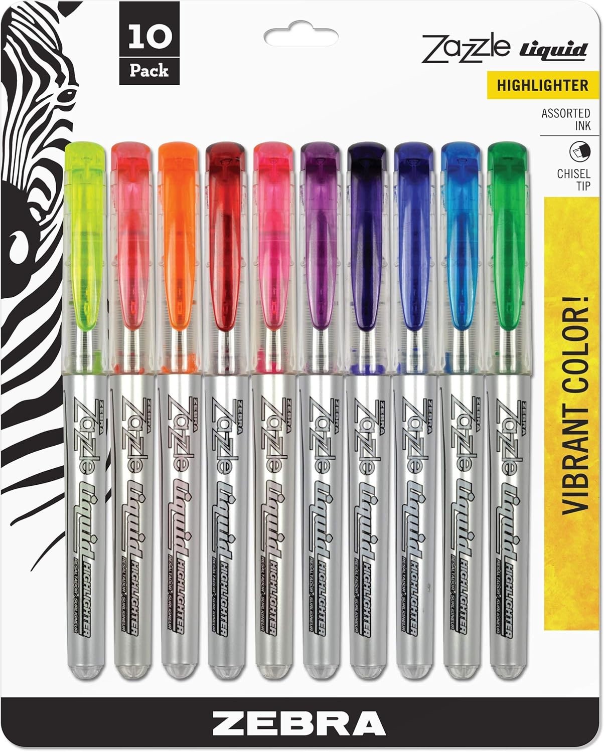 Zebra Pen Zazzle Liquid Ink Highlighter, 10 Count (Pack of 1