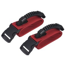 2Pcs Red Nylon Carrying Strap with Handle Adjustable LUGGAGE BOXES Moving Belt
