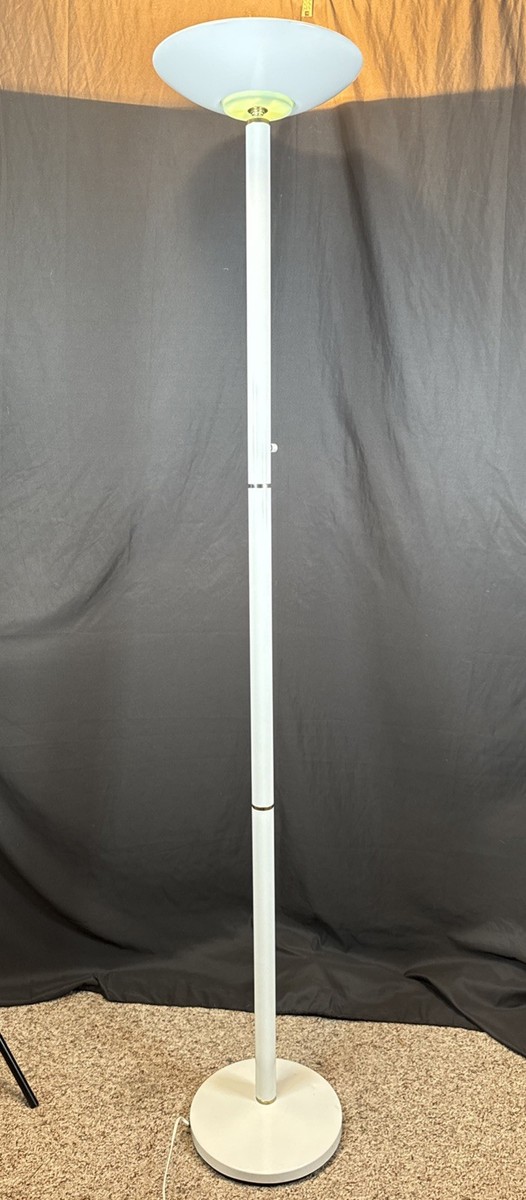 ✨Vintage 1990s Halogen 300 Watt White Torchiere Dimmable Floor