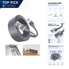 Starlink Gen 3 Ethernet Cable 100ft Cat 6a Waterproof Indoor Outdoor RJ45