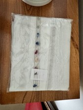 Set of four NEW curtain panels - Semi Sheer, Multi Color Accents 39 W X 63 L