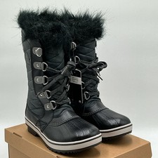 Sorel Tofino II NY2419-010 Girls 5 Black Fleece Waterproof Winter Boots Eby4406