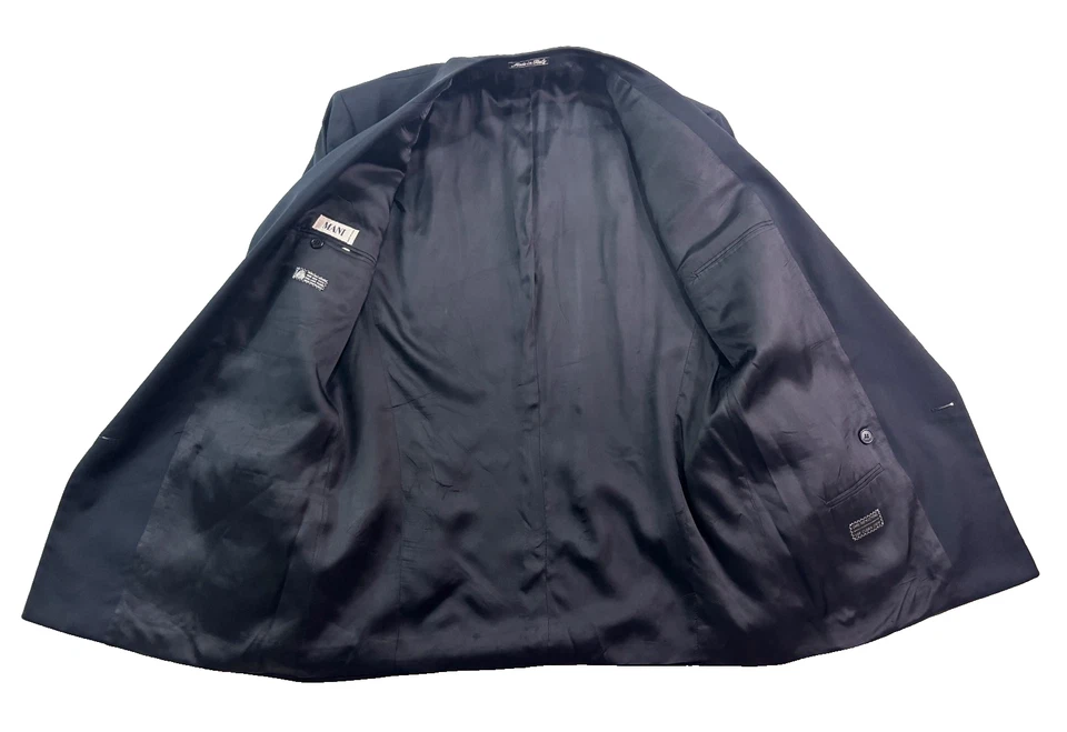 Chaqueta Blazer Abrigo Deportivo De Colección Años 90 Giorgio Armani Mani 42L Azul Marino Doble Pecho Foto 4 de 4