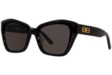 Balenciaga BB0273SA 001 Sunglasses Women's Black/Grey Cat Eye 55mm