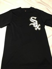 Majestic Cool Base Button White Sox Baseball Shirt Adult Black Size Small Bin 15