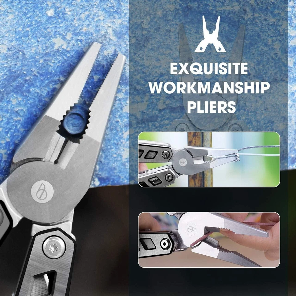 BIBURY Multitool 21 in 1 - Multi-Tool mit Zange Klappmesser - faltbar uvm. - NEU - Bild 4 von 4