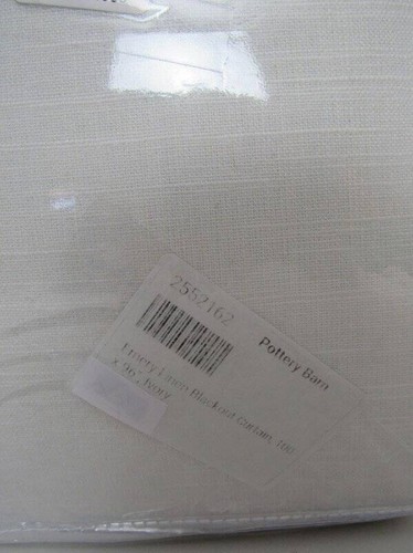 Pottery Barn Emery Linen Double Wide Blackout Curtain 100" x 96" Ivory NWT - Picture 3 of 5