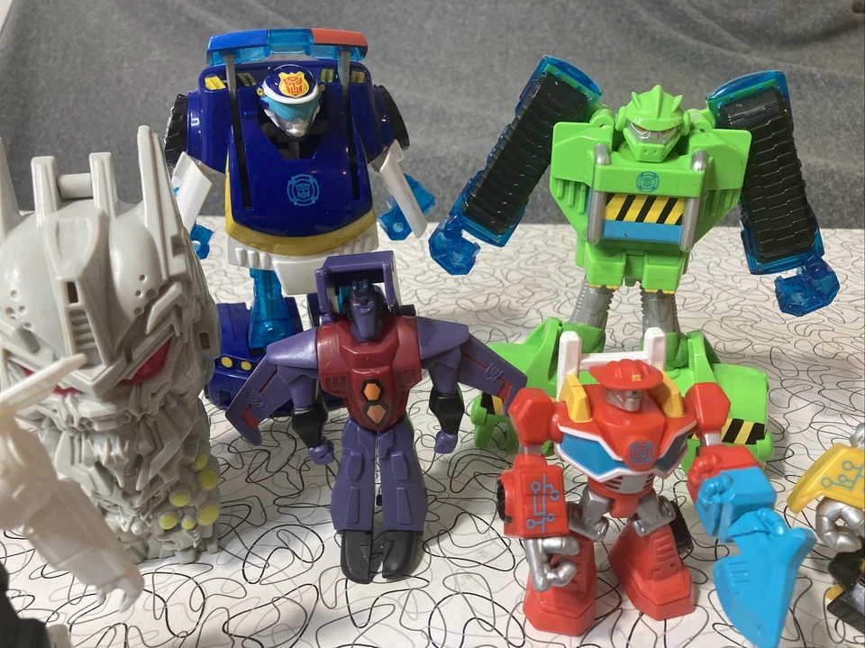Lote Transformers Playskool Heroes Rescue Bots Bumblebee Optimus Prime BK Usado Foto 3 de 4