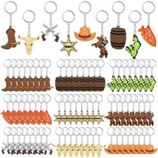Western Cowboy Keychain Bulk Silicone Horse Boot Cowboy Hat Western Themed Party