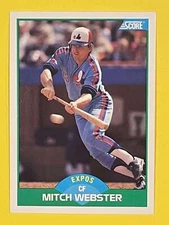 Mitch Webster 1989 Score Base #71 Montreal Expos