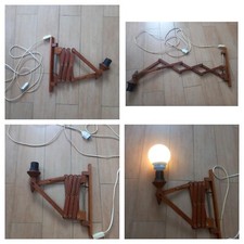 Vintage Modernariato Lampada Fisarmonica Legno stile olandese anni 50