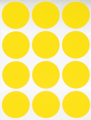 Color-Coding Labels in Yellow Various Sizes 8MM-38MM (¼ " - 1 ½ ") 15 Sheets - Picture 21 of 22