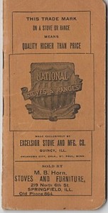 c1900 Excelsior Stoves Advertising Pocket Notebook, Quincy Illinois Photos