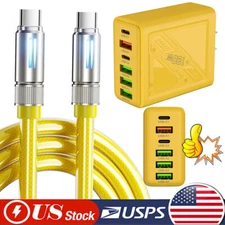 240W Fast Charging 6 Port USB-C QC3.0 PD Wall Charger Power Adapter For Phone