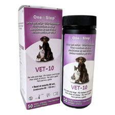 Pet Urine Test Strips Vet, Cat, Dog 10 Parameter Urinalysis 50 Test Tub