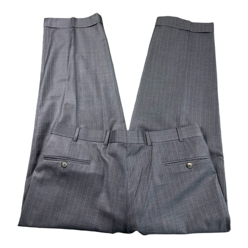 Isaia Napoli Gray Blue Striped Scimmeria Super 150s Wool Suit 42R 36X28 - Picture 9 of 10