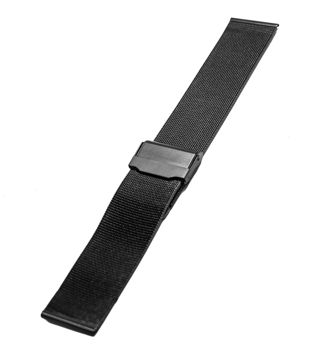 22mm Men s Women s Stainless Steel Black Mesh Sports Watch