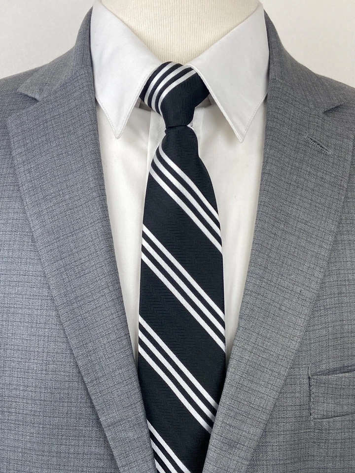 KENNETH COLE REACTION Mens 42R Gray Check Soft 2 Piece Suit W/ Dress Pants 35x32 - Image 3 of 4