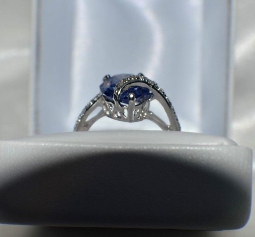6 Karat 10X12 mm PREMIUM AAA TANSANIT COCKTAIL RING S 7. - Bild 9 von 11