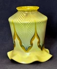 Antique QUEZAL STEUBEN era Art Nouveau Arts & Crafts Mission blown glass shade