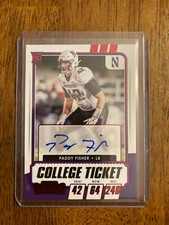 PADDY FISHER 2021 CONTENDERS DRAFT PICKS COLLEGE TICKET AUTO. Red Foil