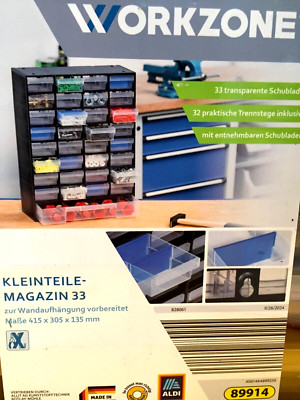 WORKZONE Kleinteile Magazin 33 zur Wandaufhängung Maße 415x305x135 mm.NEU OVP