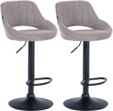 2er Set Barhocker Milet Stoff Küchenhocker 2x Barstuhl Thekenhocker Tresenstuhl